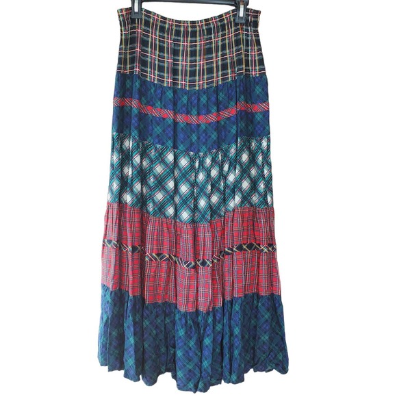 Carole Little Dresses & Skirts - Carole Little VTG Maxi Patchwork Tiered Skirt Sz 4 Multicolored Retro Peasant